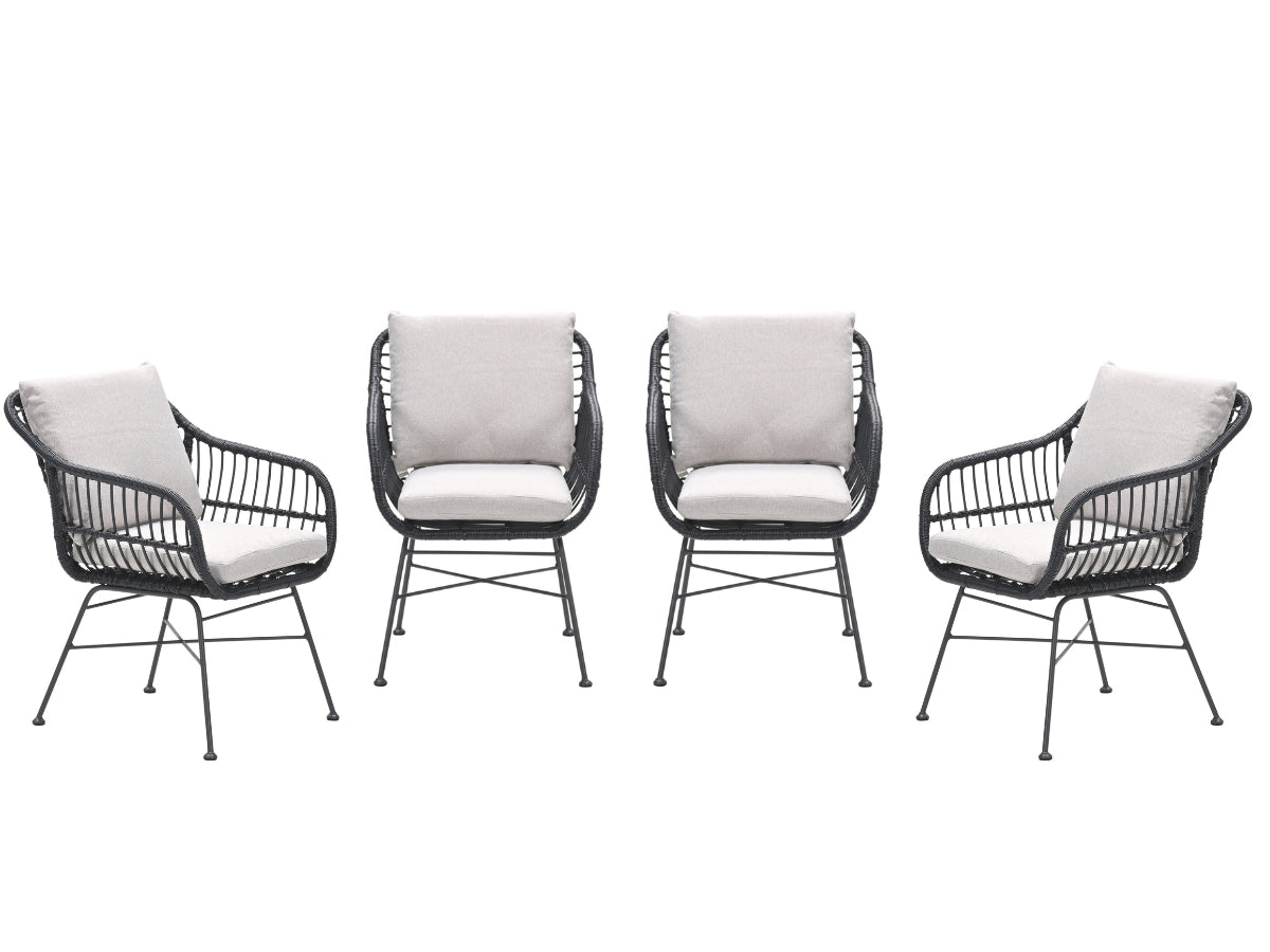 Garden Impressions Margriet tuinstoelen set van 4 zwart