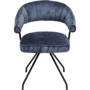Kare Design Draaistoel met armleuningen Arabella blauw