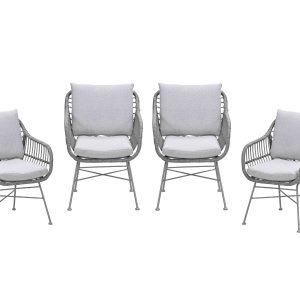 Garden Impressions Margriet tuinstoelen set van 4 taupe Garden Impressions Margriet tuinstoelen set van 4 taupe
