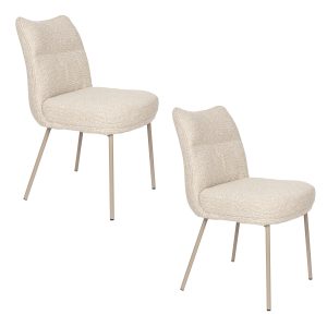 Housecraft Living Jacques Eetkamerstoelen Beige – Set van 2 Housecraft Living Jacques Eetkamerstoelen Beige – Set van 2