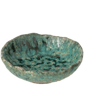 J-Line plateau Decoratief Naga – keramiek – azuur/bruin – medium J-Line plateau Decoratief Naga – keramiek – azuur/bruin – medium