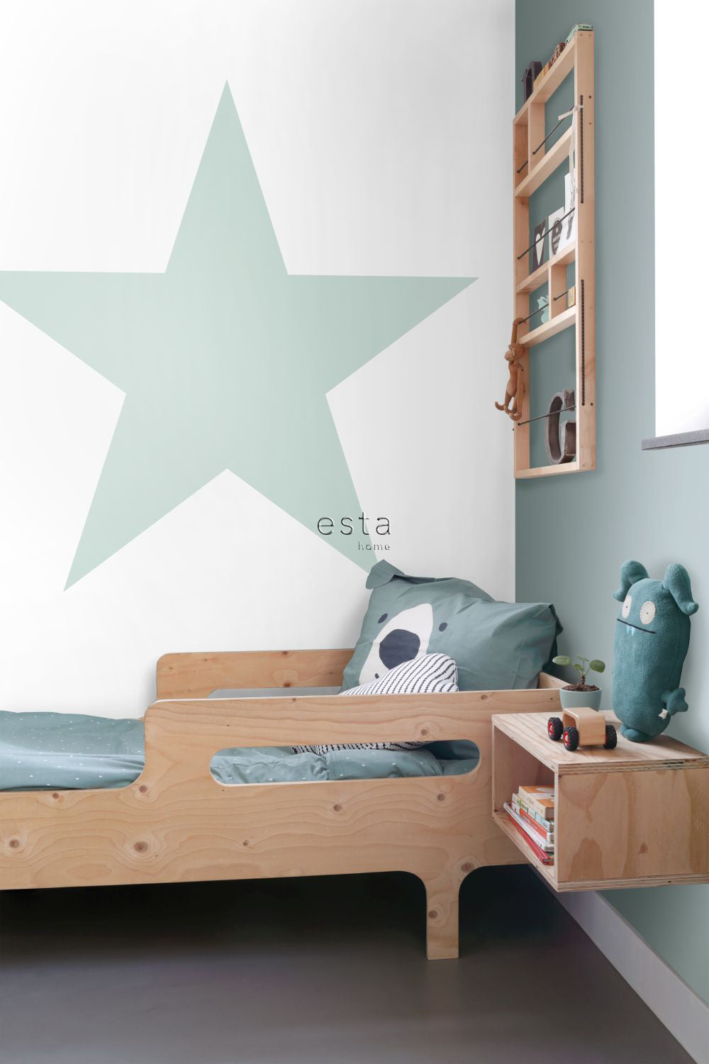 ESTAhome fotobehang grote ster mintgroen - 186 x 279 cm - 158841