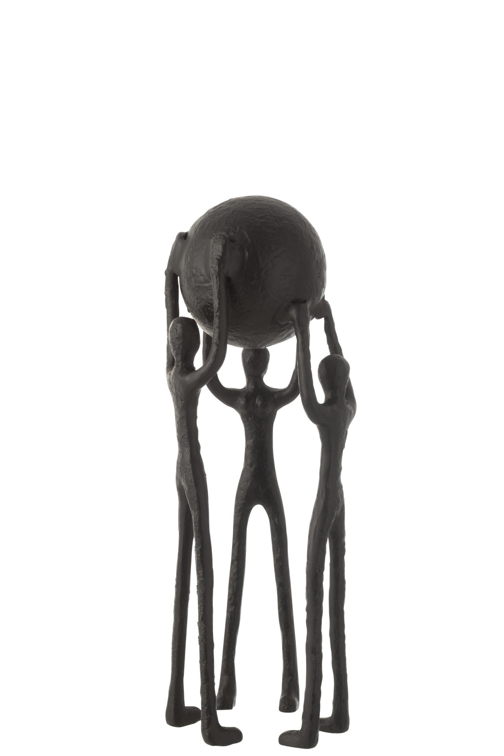 J-Line decoratie Figuur Persoon Kring Bal - aluminium - zwart