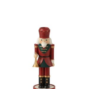 J-Line kaarshouder Notenkraker – polyresine – rood/groen – small