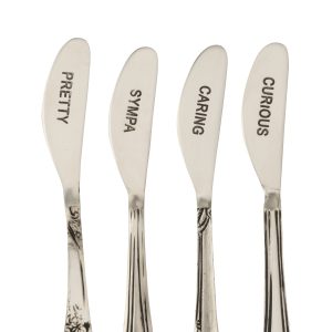 J-Line bestek Messing – brass – zilver – doos van 4 J-Line bestek Messing – brass – zilver – doos van 4