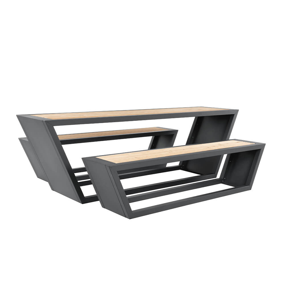 HOME DELUXE Stalen zitset KOBON antraciet - Made in Germany - 2 x bank