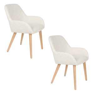 Housecraft Living Loua Eetkamerstoelen Off-White – Set van 2