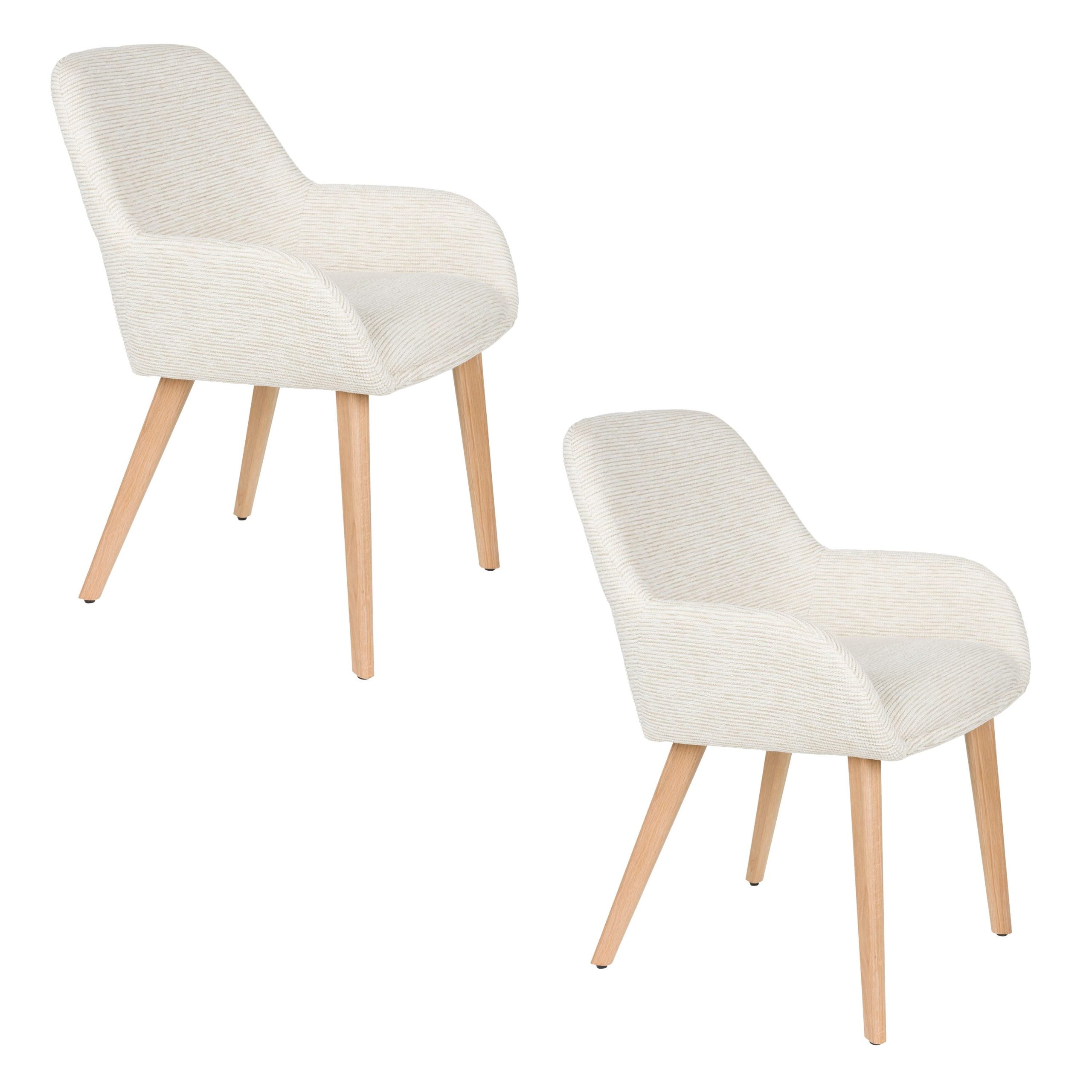 Housecraft Living Loua Eetkamerstoelen Off-White - Set van 2