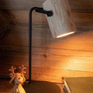 J-Line tafellamp Silas Berangen – hout – naturel