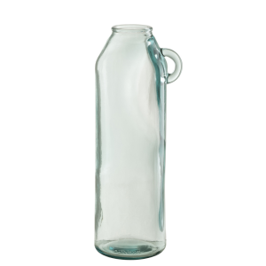 J-Line vaas Handvat Cilinder – gerecycleerd glas – large – 45 cm hoog
