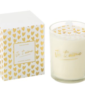 J-Line geurkaars Je T'aime – Ginger & Ylang – glas – goud – large – 70 J-Line geurkaars Je T'aime – Ginger & Ylang – glas – goud – large – 70