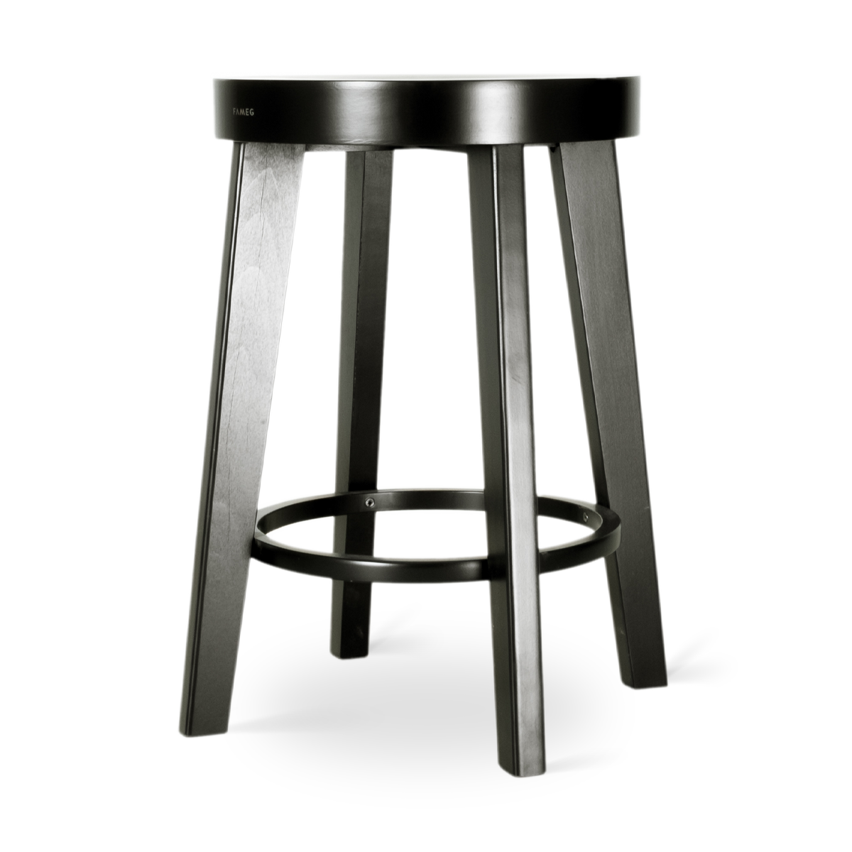 Fameg Fico houten barkruk zwart gebeitst - 61 cm