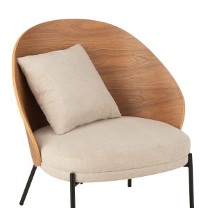 J-Line stoel Lone – multiplex/metaal – naturel/beige