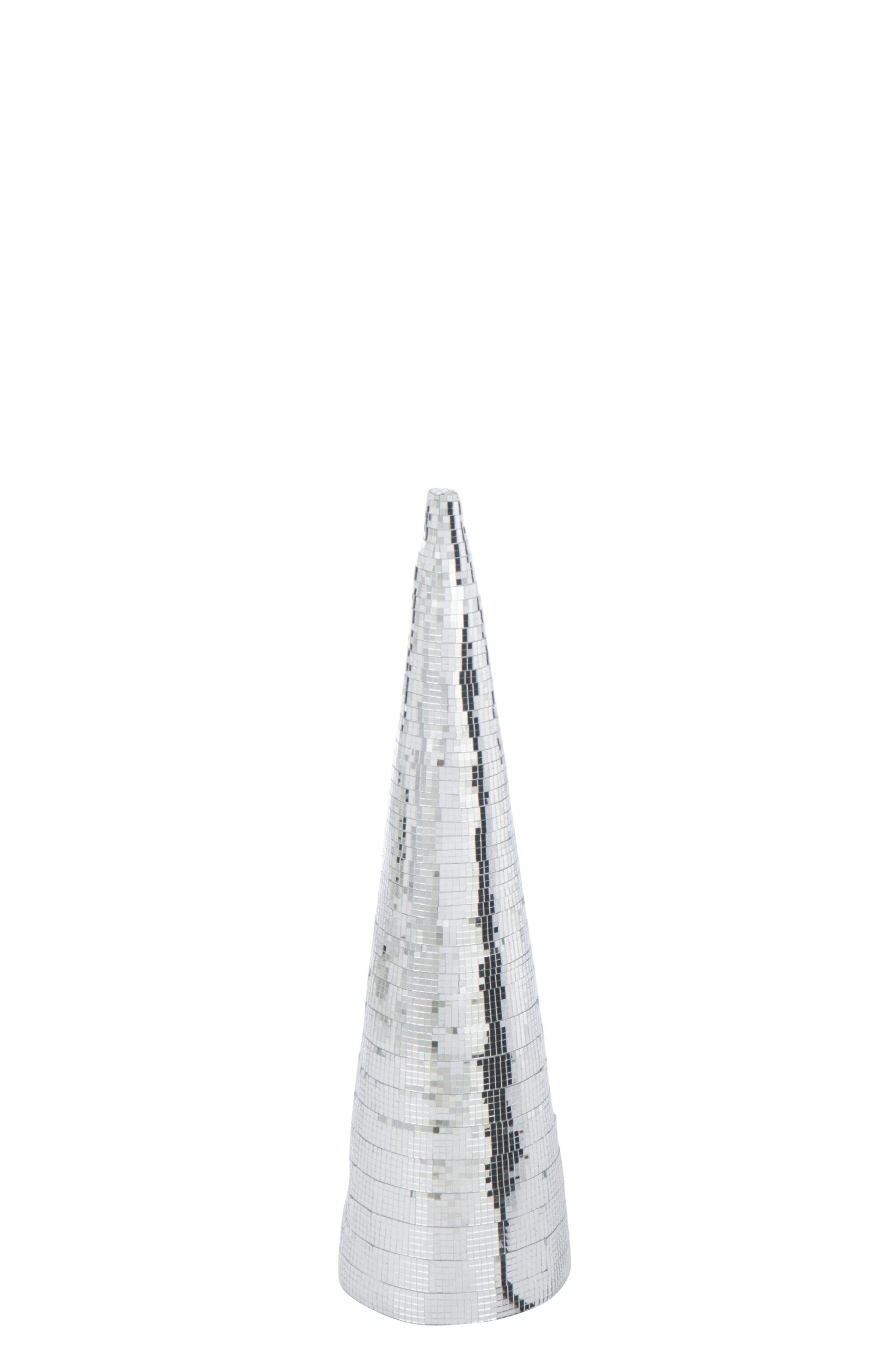 J-Line decoratie Kegel Spiegels Schuim - kunststof - zilver - large