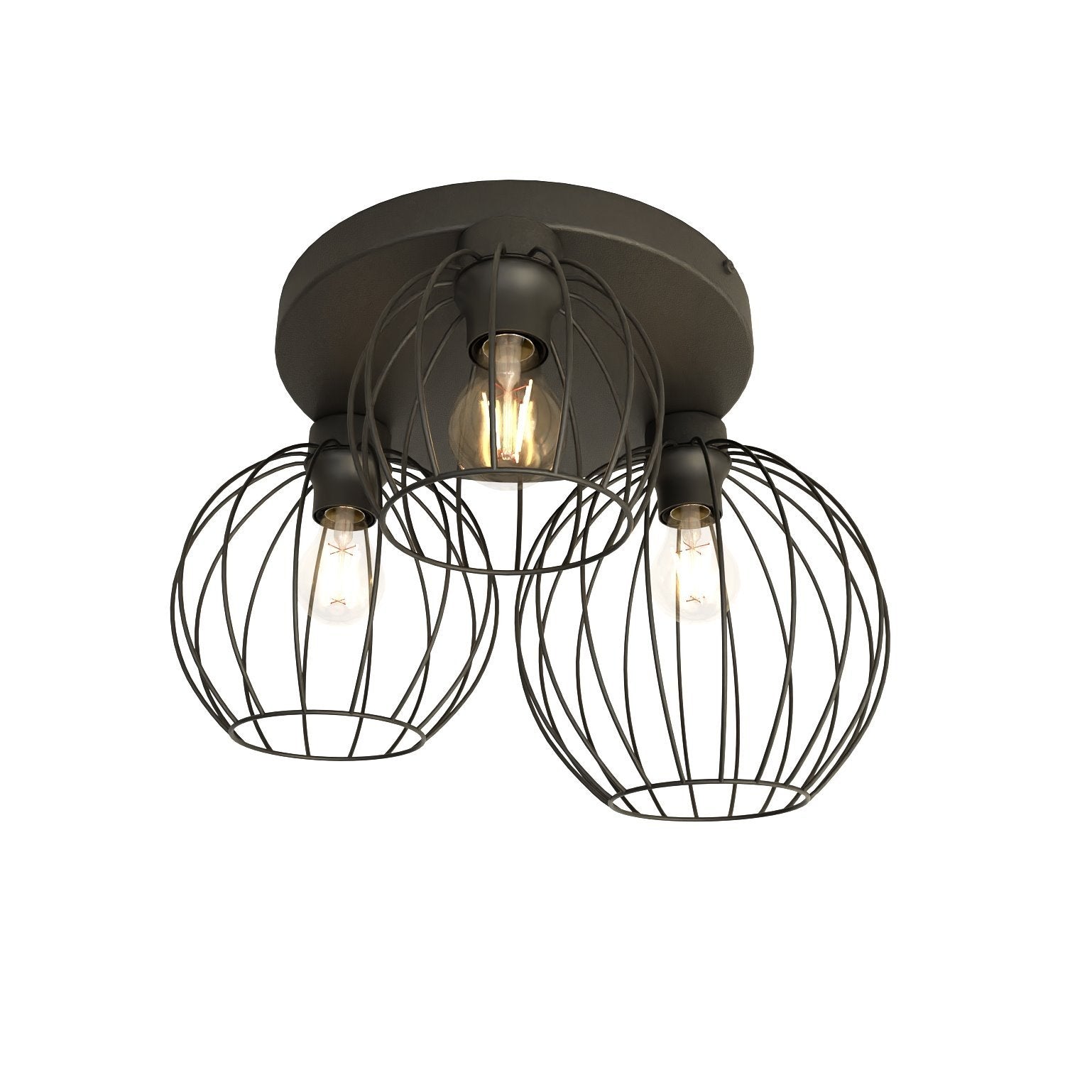 Emibig plafondlamp Nest - 3 lichts - 41 x 28 cm - zwart