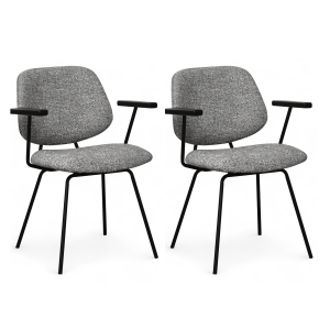Furnhouse eetkamerstoelen armleuning Sofia – Grijs – Stof (Bouclé) – S Furnhouse eetkamerstoelen armleuning Sofia – Grijs – Stof (Bouclé) – S
