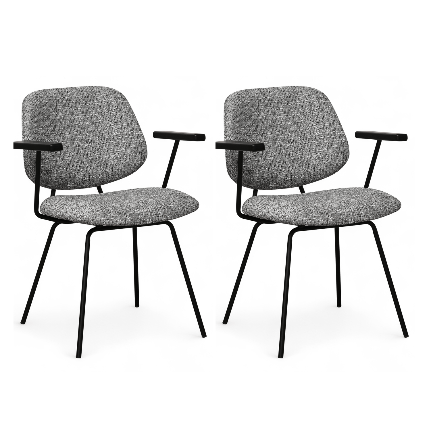 Furnhouse eetkamerstoelen armleuning Sofia - Grijs - Stof (Bouclé) - S
