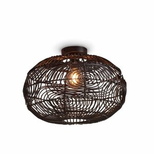 GOOD&MOJO plafonnière Madeira – zwart – Ø48cm GOOD&MOJO plafonnière Madeira – zwart – Ø48cm