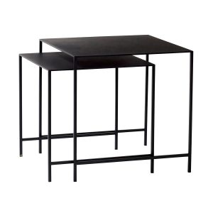 Hübsch bijzettafel Duo – ijzer – 40x40xh40, 45x45xh45cm