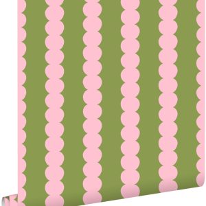 ESTAhome behang grafische print roze en groen – 0.53 x 10.05 m – 13174 ESTAhome behang grafische print roze en groen – 0.53 x 10.05 m – 13174