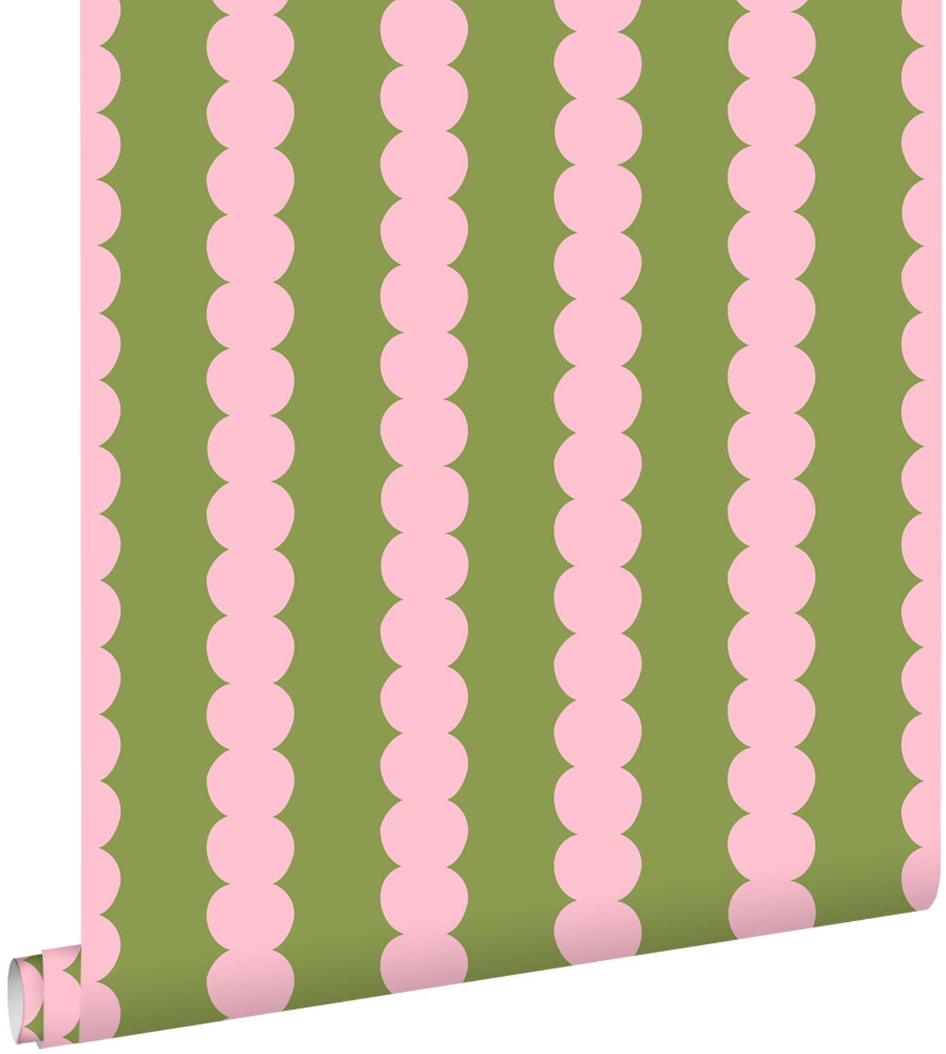 ESTAhome behang grafische print roze en groen - 0.53 x 10.05 m - 13174