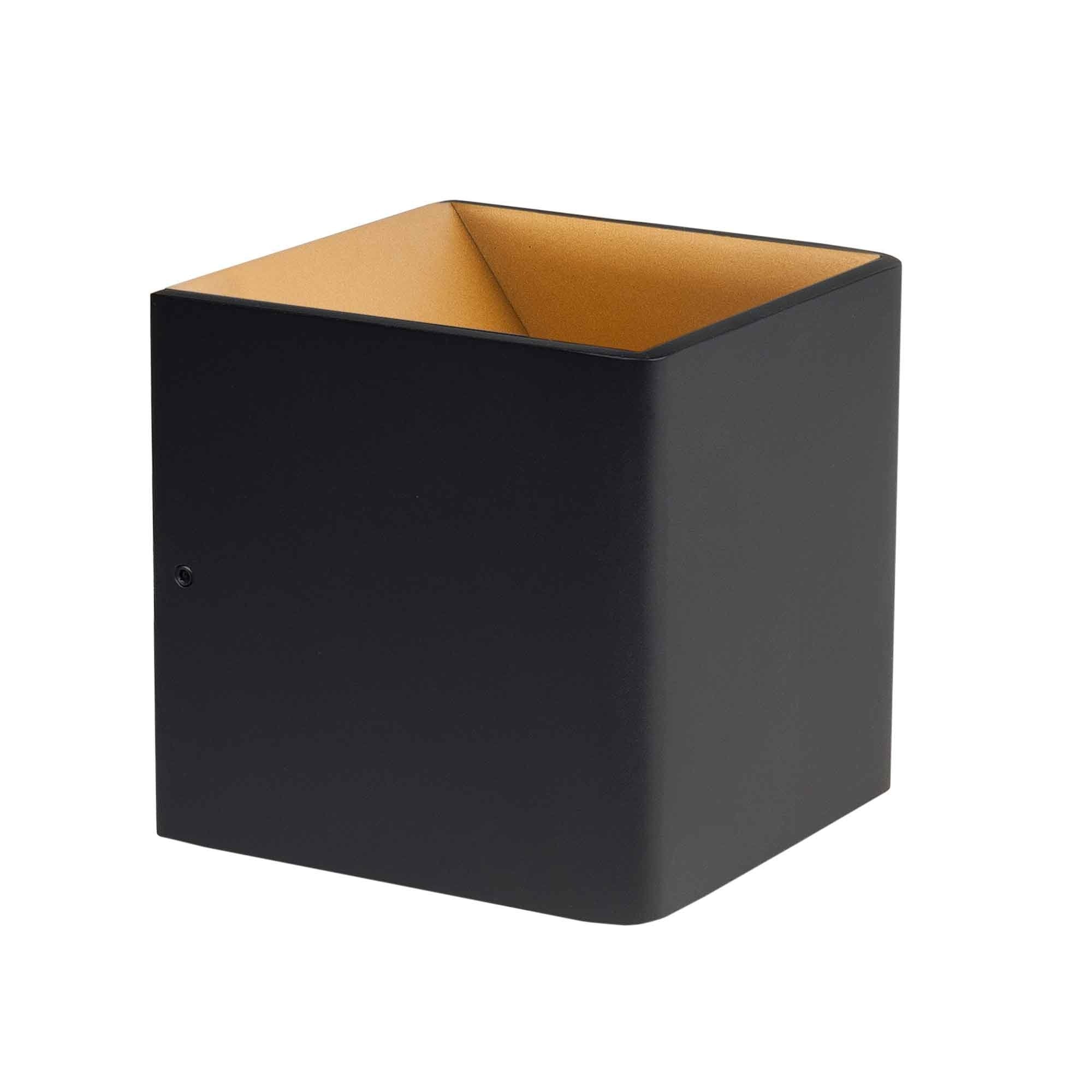 Highlight wandlamp Stretto - 1 lichts - 10 x 10 cm - zwart - goud