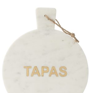 J-Line snijplank Rond Tapas Marmer – steen – wit J-Line snijplank Rond Tapas Marmer – steen – wit