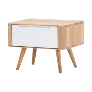 Gazzda Ena Nightstand 55 Eikenhouten Nachtkastje – Whitewash / wit
