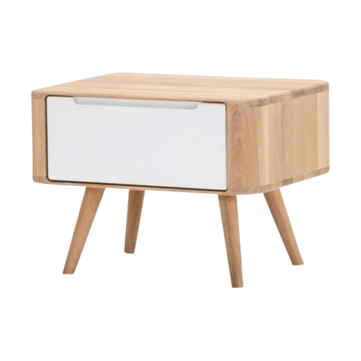 Gazzda Ena Nightstand 55 Eikenhouten Nachtkastje - Whitewash / wit