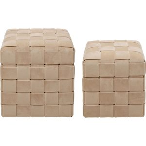 Kare Design Borst Kruk Weave beige (2/Set)