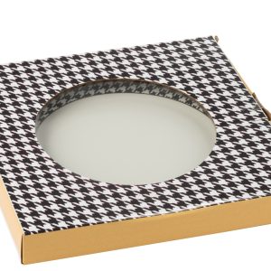 J-Line bord Pied-De-Poule – porselein – wit/zwart – large J-Line bord Pied-De-Poule – porselein – wit/zwart – large