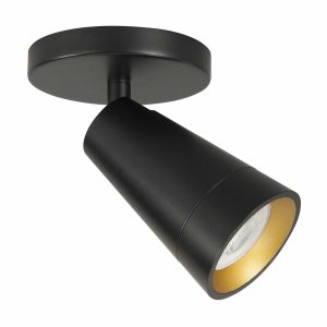 Highlight spot Petunia – 1 lichts – 10 x 13 cm – zwart – goud