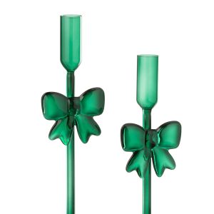 J-Line kaarshouder – glas – groen – set van 2 J-Line kaarshouder – glas – groen – set van 2