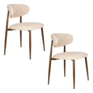 Housecraft Living Noor Eetkamerstoelen Beige – Set van 2