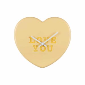 Karlsson wandklok Heart Candy – geel – 30×6.2x27cm