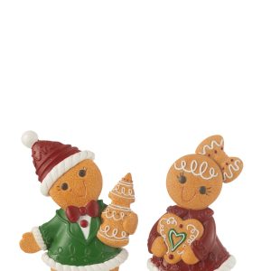 J-Line decoratie Peperkoek Jongen + Meisje Cake – polyresin – mix – la J-Line decoratie Peperkoek Jongen + Meisje Cake – polyresin – mix – la