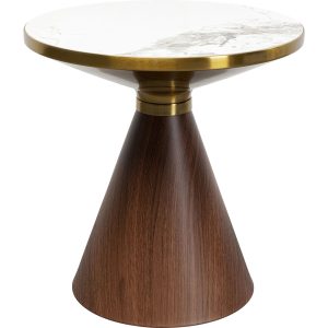 Kare Design Bijzettafel Cono Ø50cm keramiek walnoot