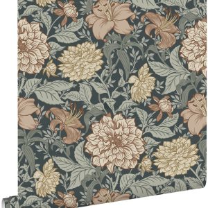 ESTAhome behang vintage bloemen donkerblauw – 53 cm x 10.05 m – 139641 ESTAhome behang vintage bloemen donkerblauw – 53 cm x 10.05 m – 139641