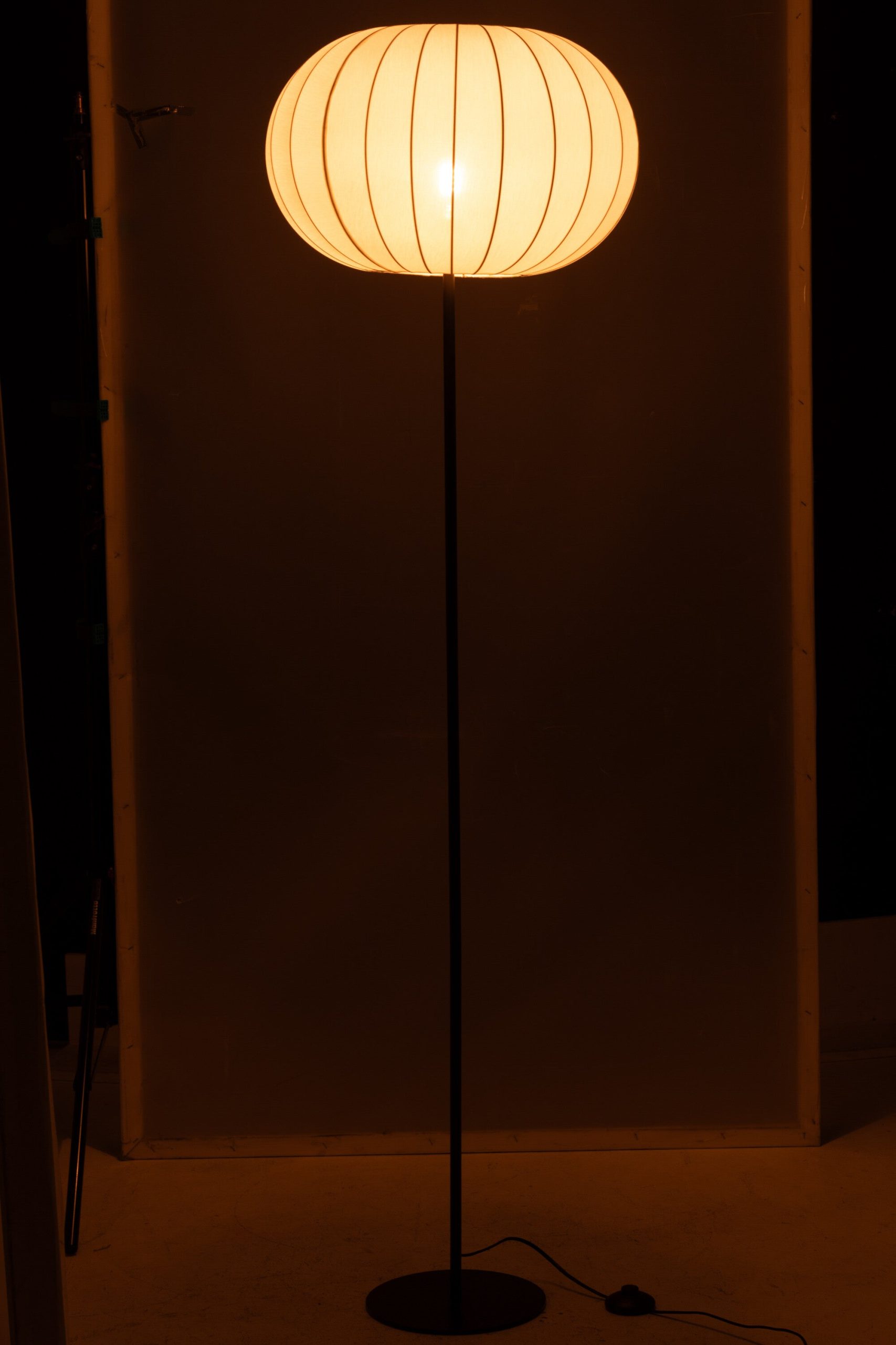 J-Line vloerlamp Lantaarn - metaal/textiel - wit - large