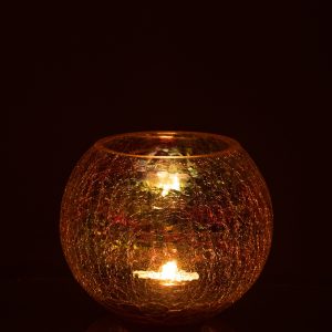 J-Line windlicht Bol Parel Effect – glas – paars – large