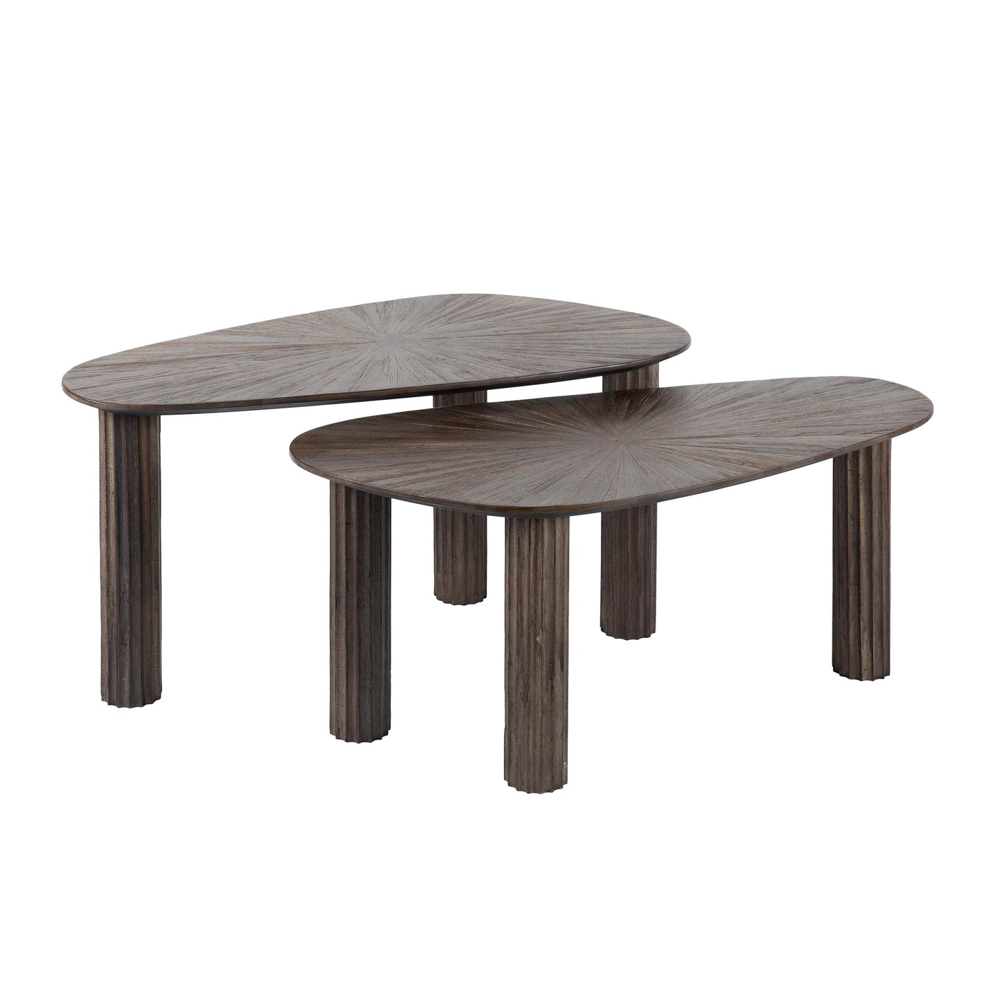 Giga Meubel Salontafel Maya - Donkerbruin Hout - Set van 2 - 84x39x43c