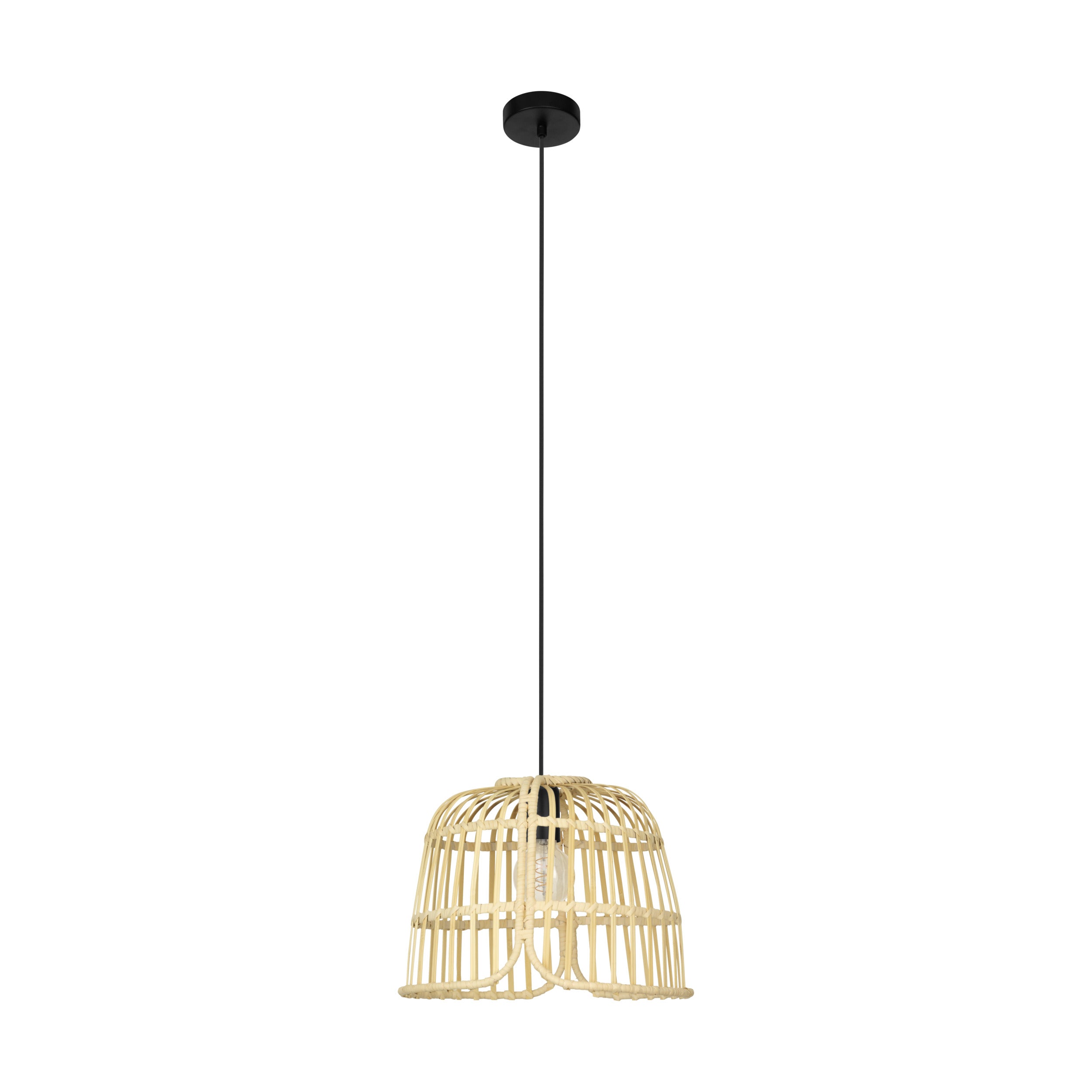 EGLO hanglamp Glyneath - e27 - ø 37,5 cm - zwart/hout