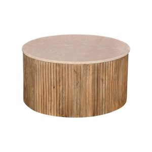 Giga Meubel Salontafel Davi – Rond – Naturel – Marmer – Ø70cm Giga Meubel Salontafel Davi – Rond – Naturel – Marmer – Ø70cm