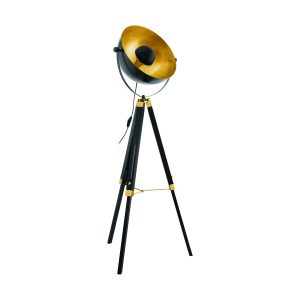 EGLO vloerlamp Covaleda – e27 – 164 cm – zwart, geelkoper, goud EGLO vloerlamp Covaleda – e27 – 164 cm – zwart, geelkoper, goud