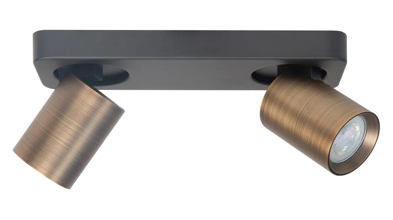 Highlight spot Oliver - 2 lichts - 26 x 13 cm - zwart brons