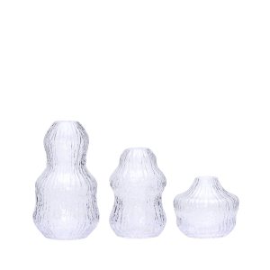 Hübsch vazen Fuyu – glas – ø11xh20cm/ø10xh15cm/ø11xh10cm