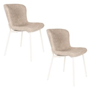 Housecraft Living Marion Eetkamerstoelen Bruin/ Beige – Set van 2