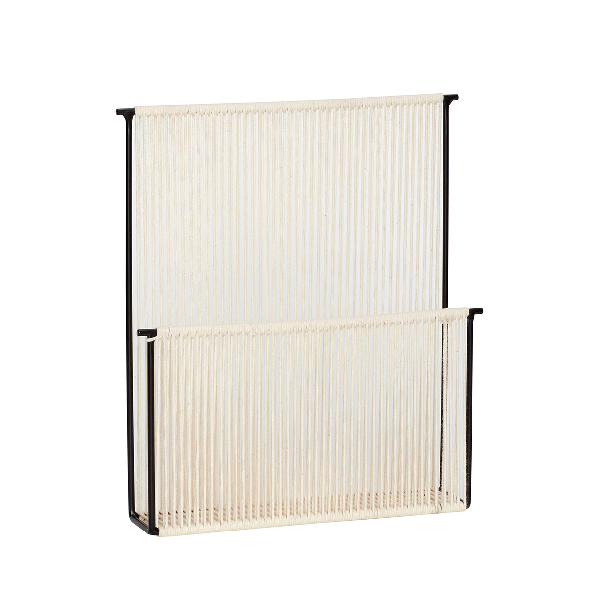 Hübsch wand tijdschriftenhouder String - katoen/ijzer - 28x5xh32cm