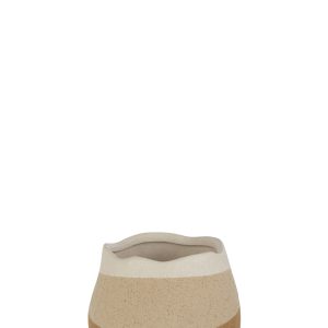 J-Line bloempot Op Voet – keramiek – beige/lichtbruin – medium – Ø 16