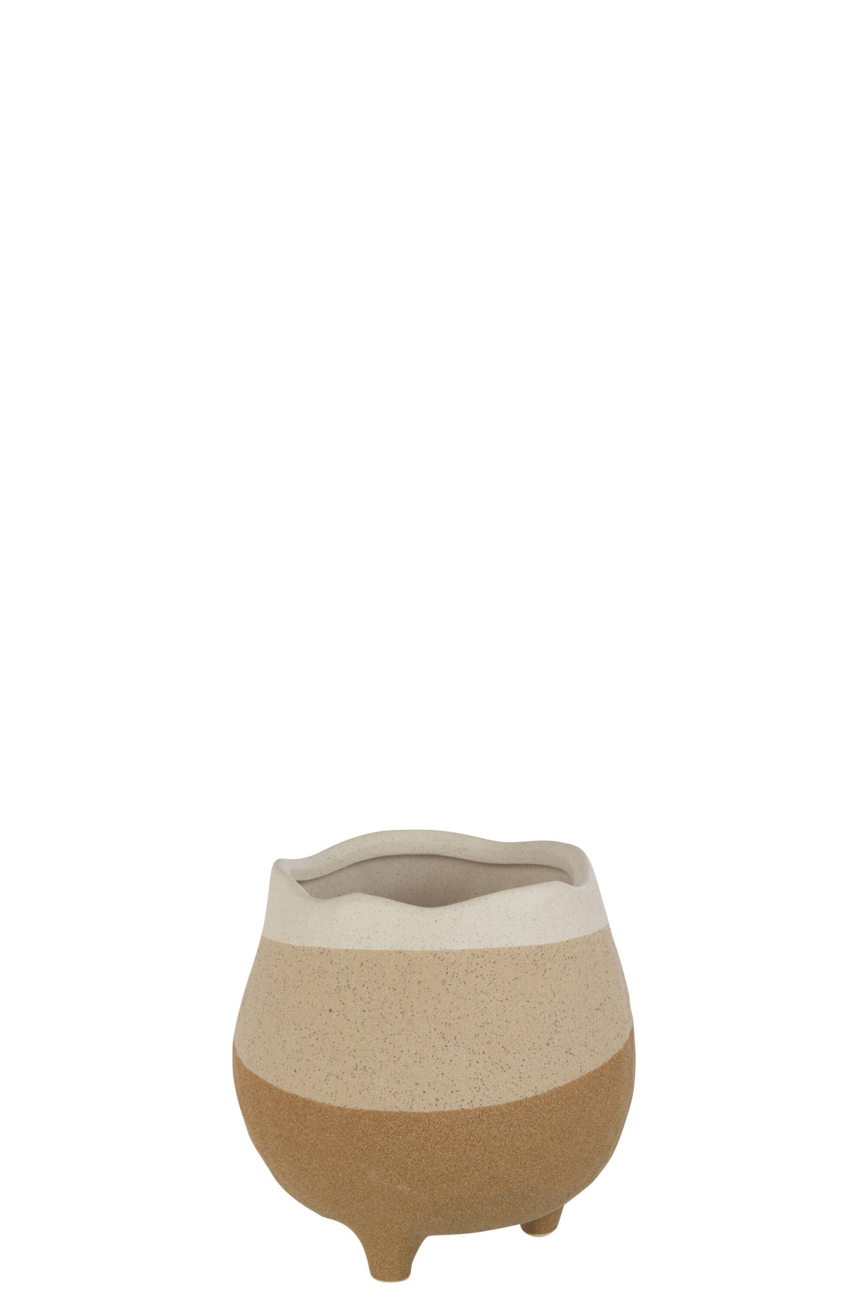 J-Line bloempot Op Voet - keramiek - beige/lichtbruin - medium - Ø 16